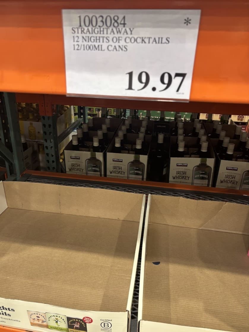 Empty shelves showing clearance items sold out by afternoon