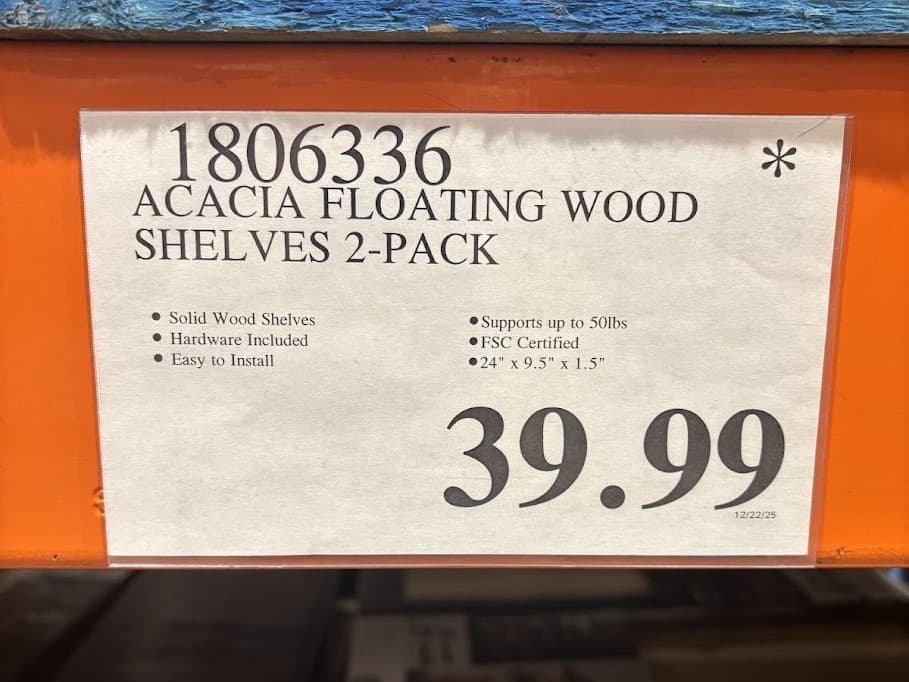Costco price tag with asterisk marking showing .99 price that could soon be marked down to clearance